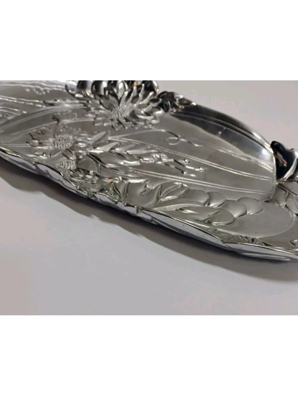 Vintage Fitz And Floyd Metal Sunflower Jewelry Candy Trinket Tray